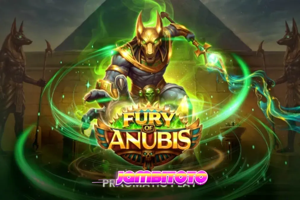 Tampilan visual slot Fury of Anubis dengan latar belakang makam Mesir yang dramatis